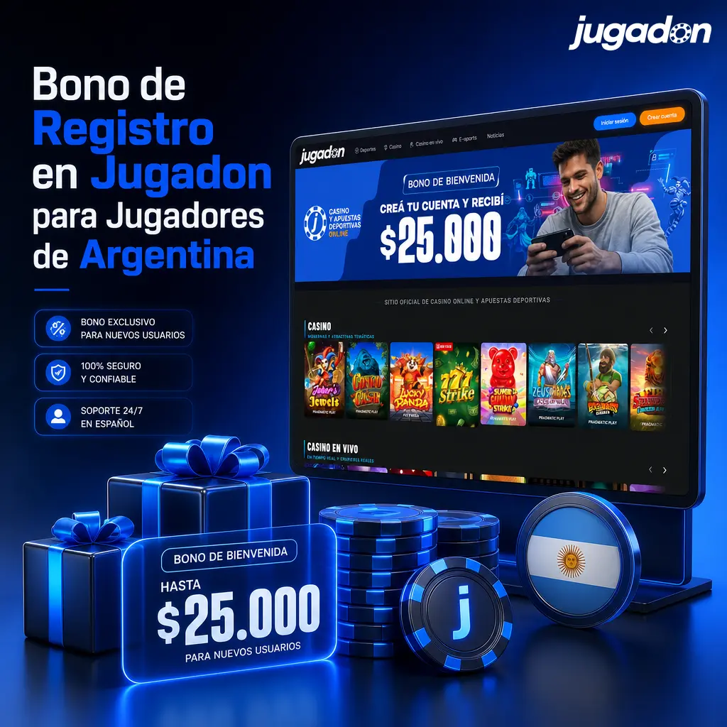 Bono de bienvenida Jugadon Argentina: 100% hasta AR$ 500.000 en el primer depósito para nuevos usuarios