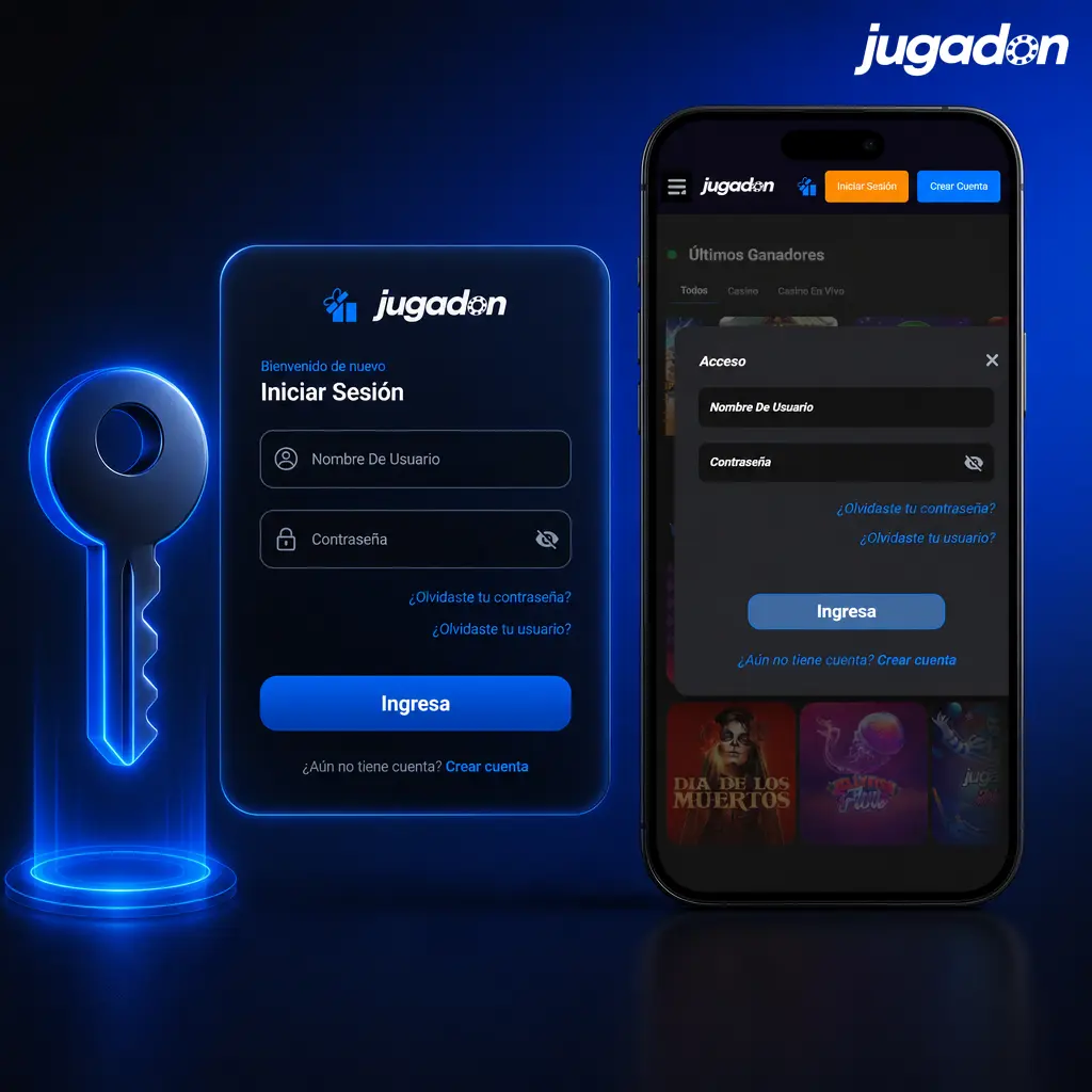 Pantalla de inicio de sesión de Jugadon con formulario de acceso para usuarios de Argentina