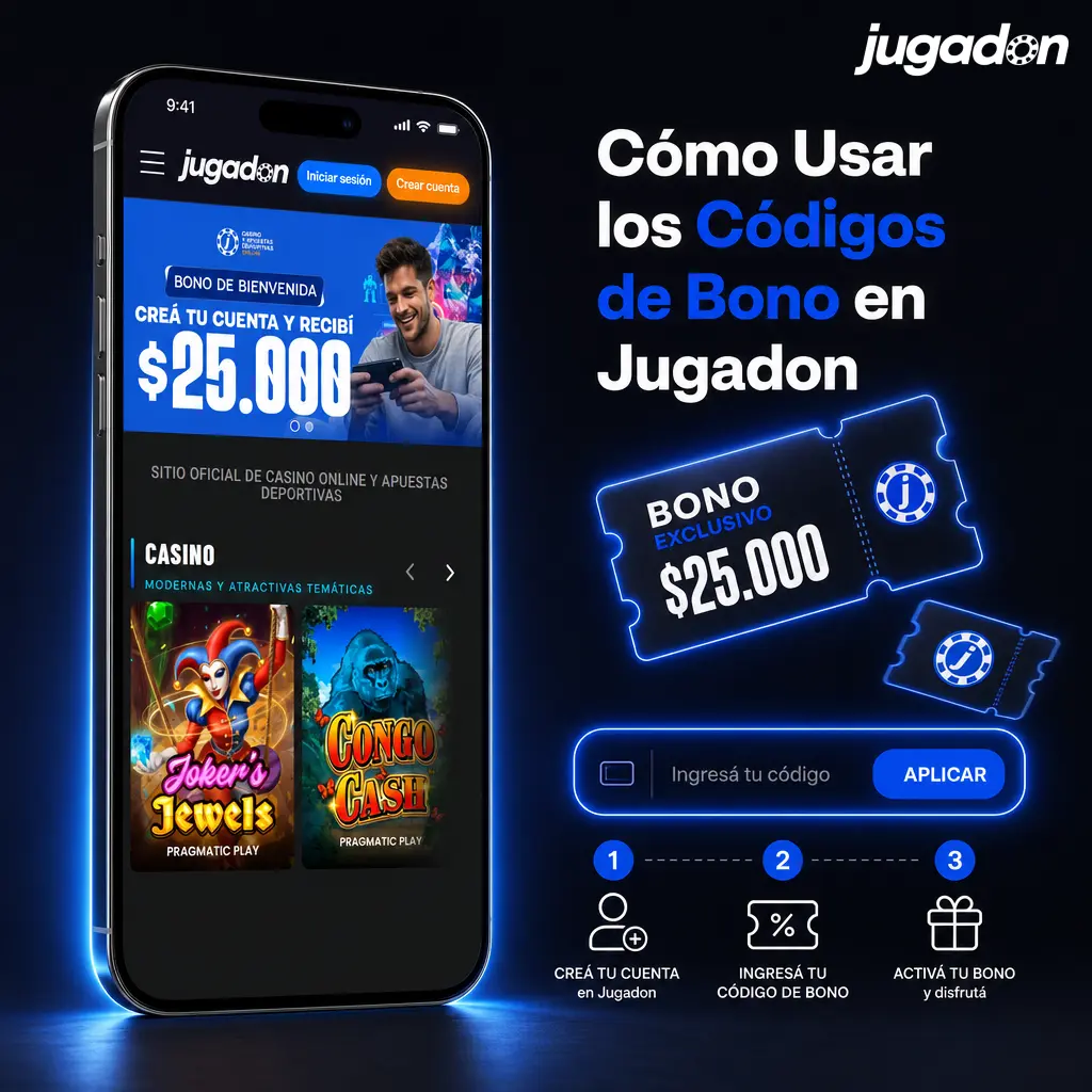 Jugador ingresando código de bono en la sección de depósito de Jugadon para activar una promoción