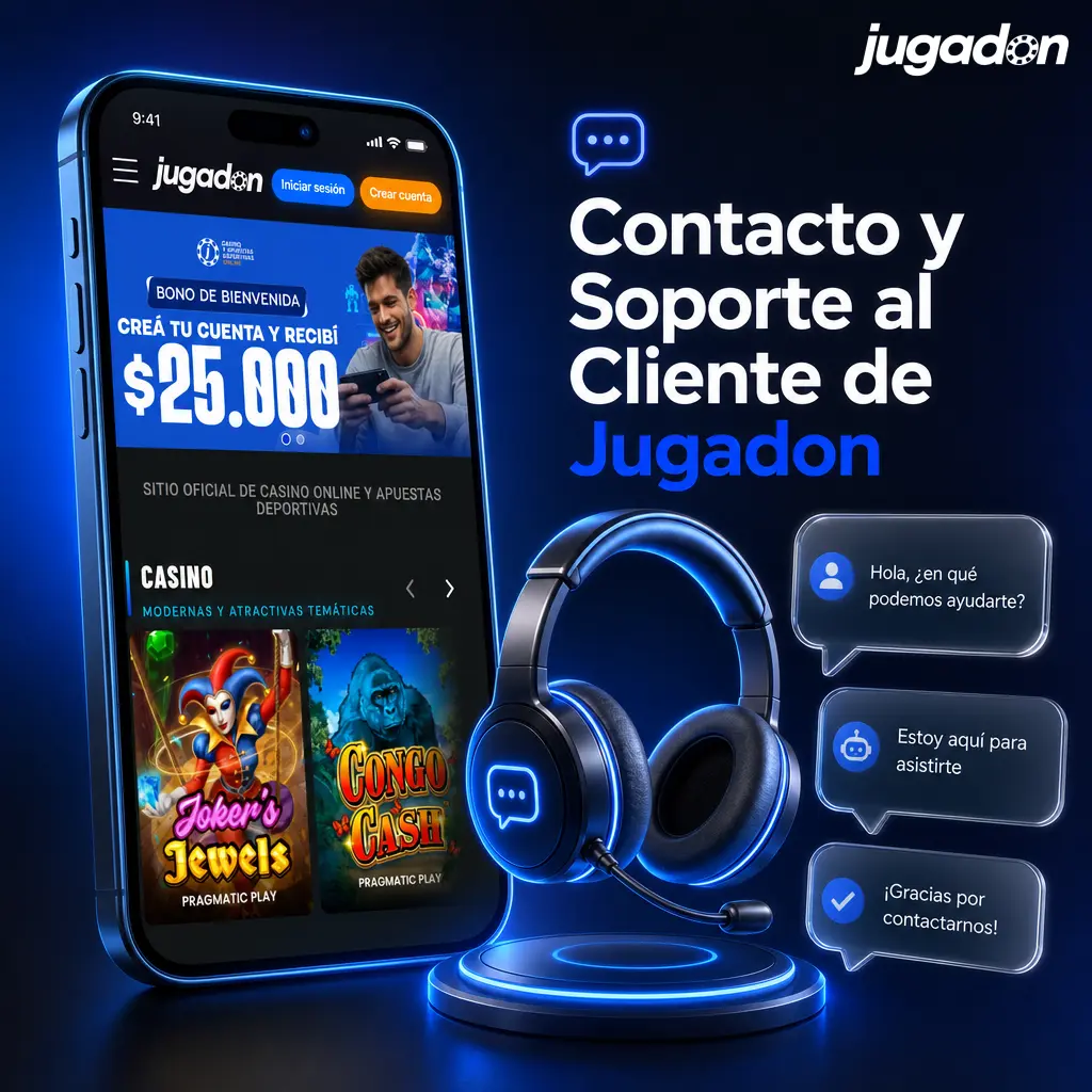 Soporte al cliente de Jugadon disponible 24/7 en español para jugadores argentinos por chat y email