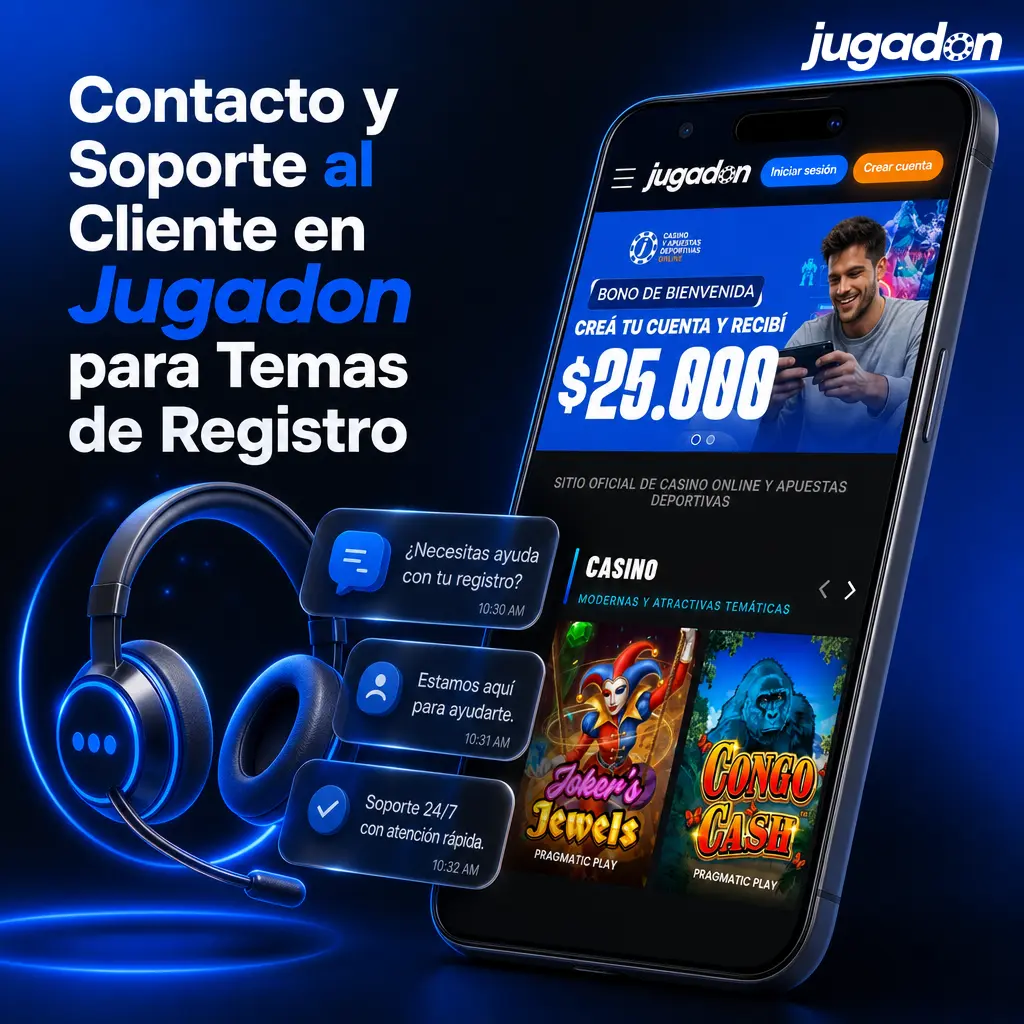 Soporte al cliente Jugadon Argentina disponible 24/7 por chat en vivo, correo y centro de ayuda
