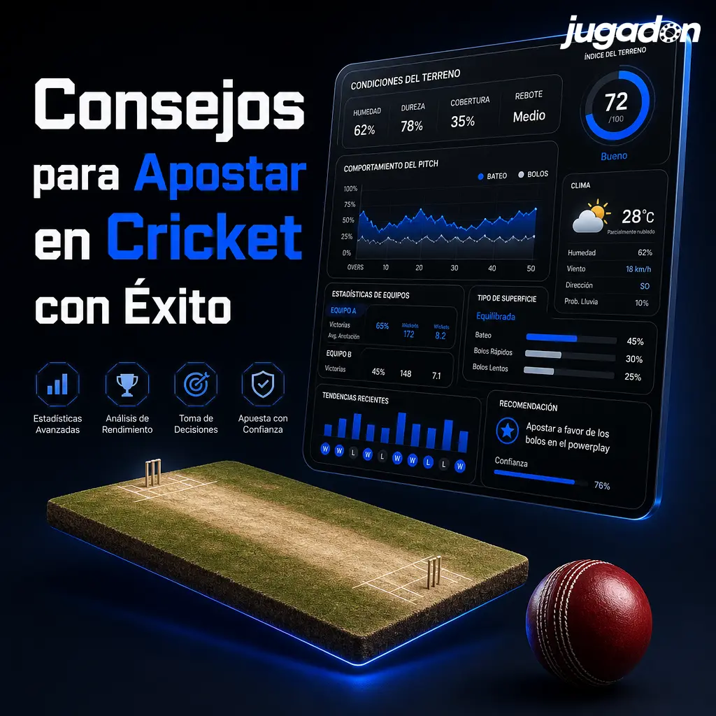 Consejos para apostar en cricket: análisis de equipos, clima, campo y gestión del bankroll para mejores resultados