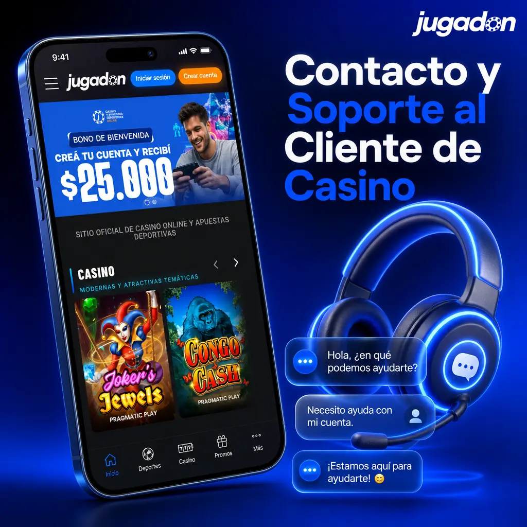 Equipo de soporte de Jugadon disponible 24/7 con chat en vivo, email y FAQ para jugadores en Argentina