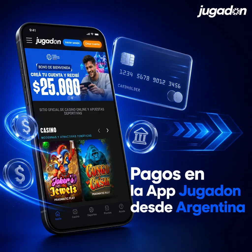 Métodos de pago en la app Jugadon: transferencia bancaria, Mercado Pago, tarjetas y más para jugadores argentinos.