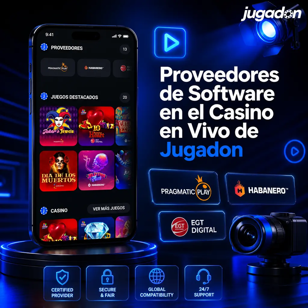 Proveedores de software del casino en vivo de Jugadon: Evolution, Pragmatic Play, Ezugi y más
