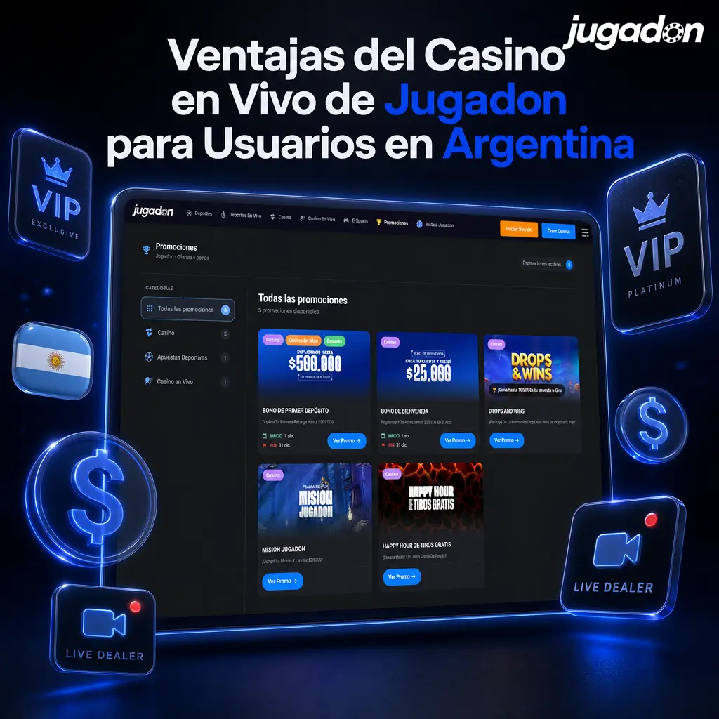 Casino en vivo Jugadon para Argentina: apuestas en ARS, pagos locales, soporte en español y más de 100 mesas móviles